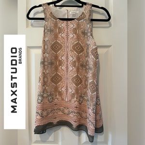MAX STUDIO Jacquard sheer print sleeveless top